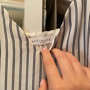 Black striped spaghetti strap top